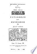 Catalogue des ouvrages des XVe et XVIe siècles: Lettre B, avec un index systématique récapitulatif des tomes 1 & 2
