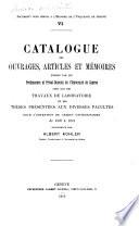 Catalogue des ouvrages
