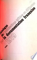 Catalogue des publications éditées ou diffusées par La Documentation française