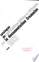 Catalogue des publications éditées ou diffusées par La Documentation française