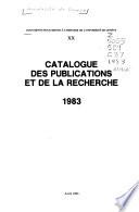 Catalogue des publications et de la recherche