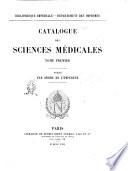 Catalogue des sciences medicales