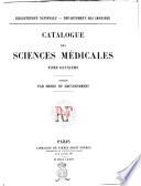 Catalogue des sciences medicales