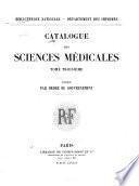 Catalogue des sciences médicales ...