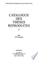 Catalogue des thèses reproduites
