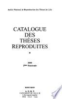 Catalogue des thèses reproduites