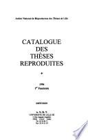 Catalogue des thèses reproduites