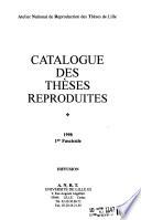 Catalogue des thèses reproduites