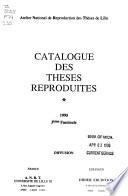 Catalogue des thèses reproduites