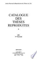 Catalogue des thèses reproduites