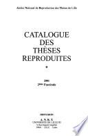 Catalogue des thèses reproduites
