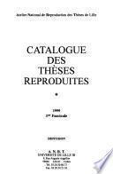 Catalogue des thèses reproduites