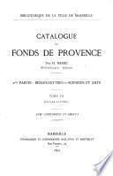 Catalogue du fonds de Provence