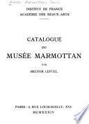 Catalogue du Musée Marmottan