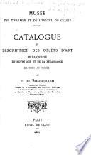 Catalogue et description des objets d'art de l'antiquité