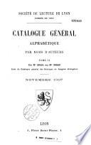 Catalogue général alphabétique par noms d'auteurs