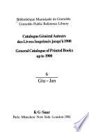 Catalogue général auteurs des livres imprimés jusqu'à 1900