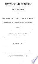 Catalogue general de la librairie de G. Klostermann