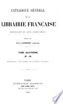 Catalogue général de la librairie française: 1840-1865