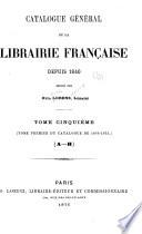 Catalogue général de la librairie française: 1866-1875