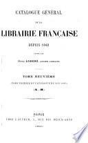 Catalogue général de la librairie française: 1876-1885