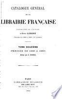 Catalogue général de la librairie française: 1886-1890