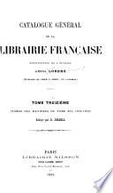 Catalogue général de la librairie française: 1886-1890. Table des matières