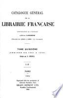 Catalogue général de la librairie française: 1891-1899