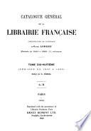 Catalogue général de la librairie française: 1900-1905