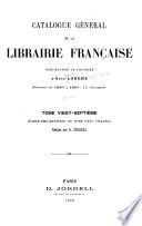 Catalogue général de la librairie française: 1913-1915. Table des matières