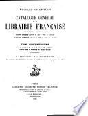 Catalogue général de la librairie française: 1919-1921