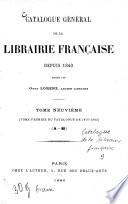 Catalogue général de la librairie française