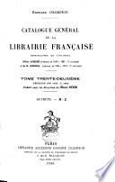 Catalogue général de la librairie française