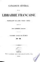 Catalogue général de la librairie française