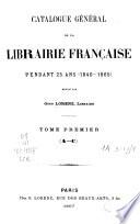 Catalogue Général de la Librairie Française
