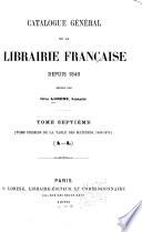 Catalogue général de la librairie française