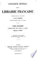 Catalogue général de la librairie française