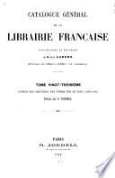 Catalogue général de la librairie française