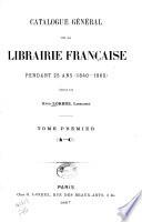 Catalogue général de la librairie française