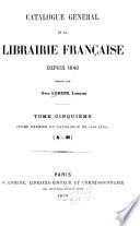 Catalogue général de la librairie française