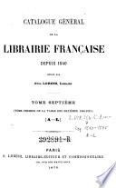 Catalogue général de la librairie française