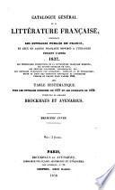 Catalogue général de la littérature Française