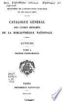 Catalogue général des livres imprimés: auteurs - collectivités-auteurs - anonymes, 1960-1964