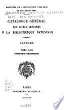 Catalogue general des livres imprimes : auteurs