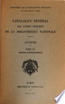 Catalogue general des livres imprimes : auteurs