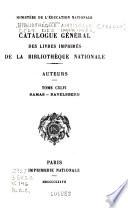 Catalogue general des livres imprimes : auteurs