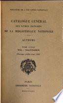 Catalogue general des livres imprimes : auteurs