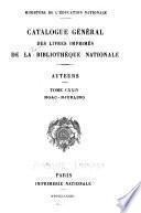 Catalogue général des livres imprimés de la Bibliothèque nationale