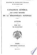 Catalogue général des livres imprimés de la Bibliothèque nationale