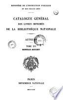 Catalogue général des livres imprimés de la Bibliothèque Nationale